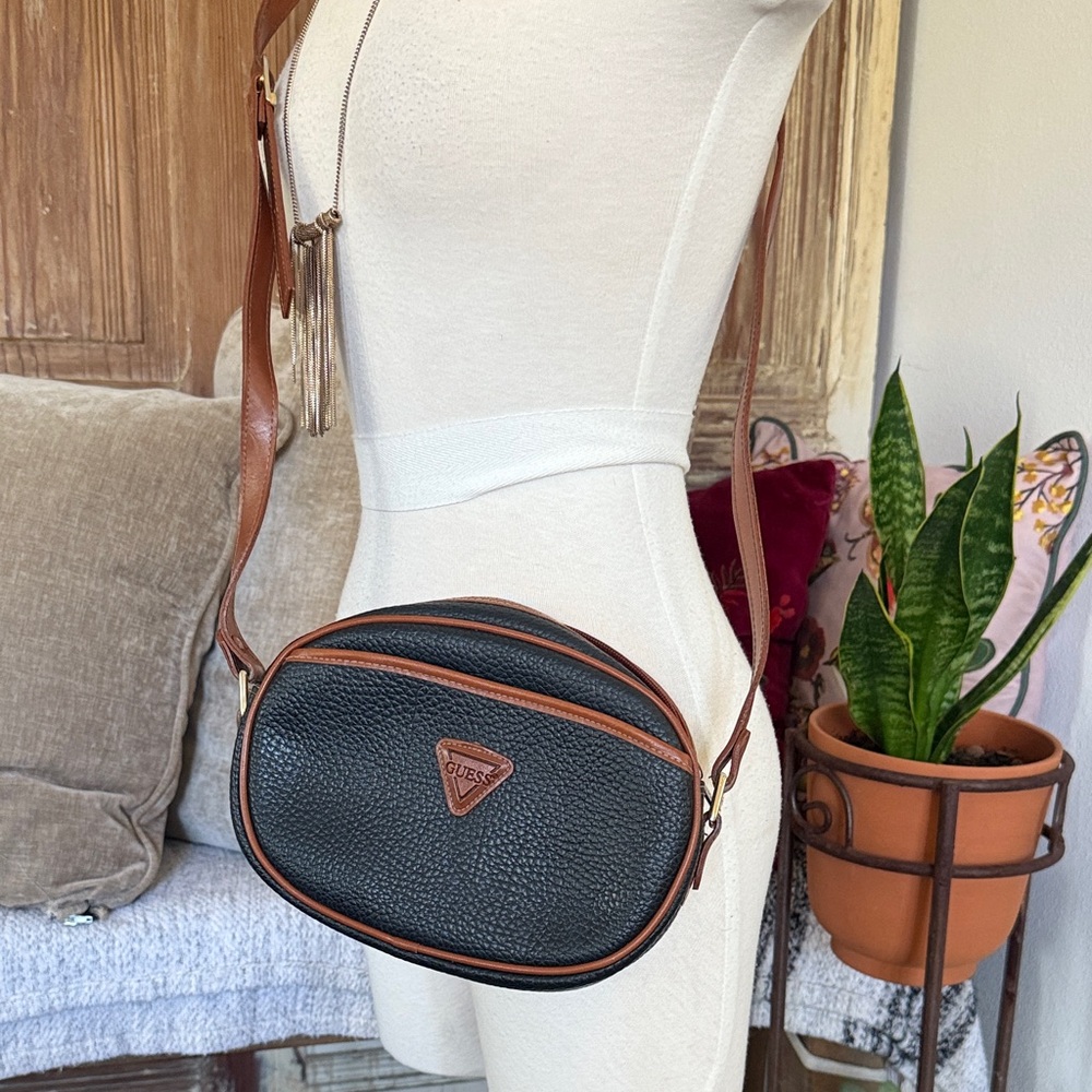 Guess Black and Tan Crossbody Bag